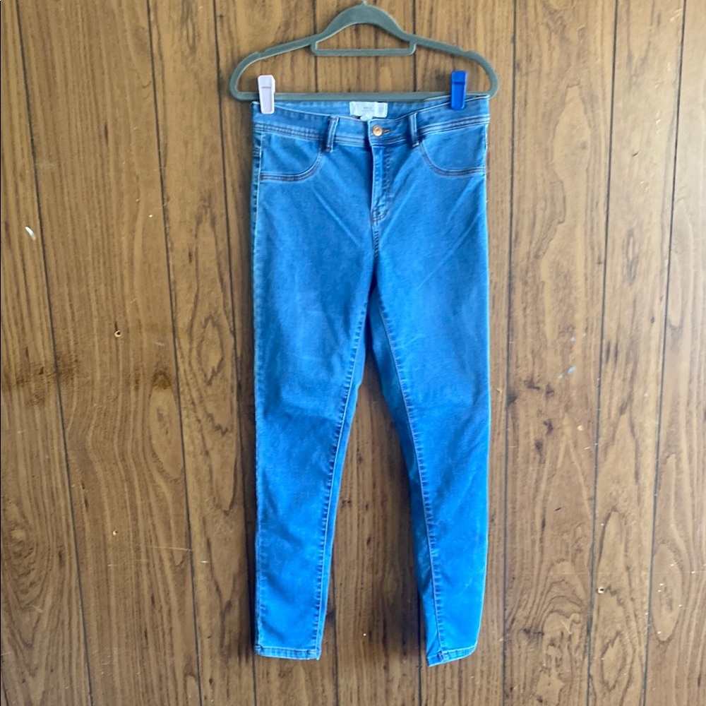Mango Blue Skinny Jeans Vibrant Stretch Denim